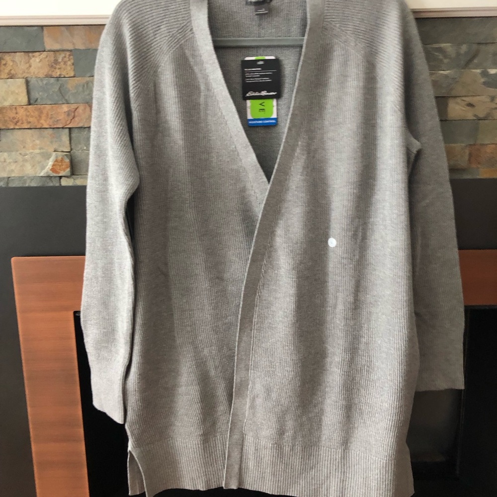 NWT Eddie Bauer Gray Womens Cardigan Sweater